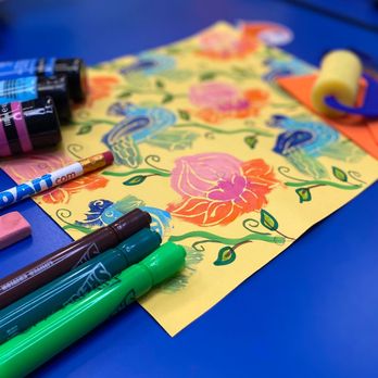 Fibo Kids Art Academy - Creating stamped patterns inspired by William Morris - Art Schools Near Me - Brea, California Fibo Kids Art Academy - Creating stamped patterns inspired by William Morris - Art Schools Near Me - Brea, California