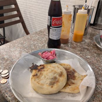 Ricas Pupusas & Mas - Mixed pupusa with Mexican coke - Salvadoran Near Me - Woodside, New York Ricas Pupusas & Mas - Mixed pupusa with Mexican coke - Salvadoran Near Me - Woodside, New York