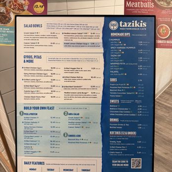 Taziki's Mediterranean Cafe - Menu - Mediterranean Near Me - Des Peres, Missouri Taziki's Mediterranean Cafe - Menu - Mediterranean Near Me - Des Peres, Missouri