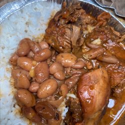 La Isla Restaurant - Chicken, white rice, and beans.