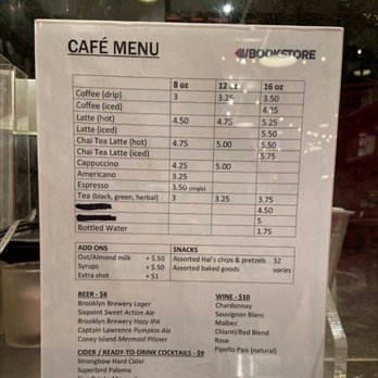 Housing Works Bookstore - Café menu - Bookstores Near Me - New York, New York Housing Works Bookstore - Café menu - Bookstores Near Me - New York, New York