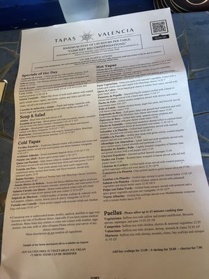 Menu photo 1 Tapas Valencia Chicago, IL