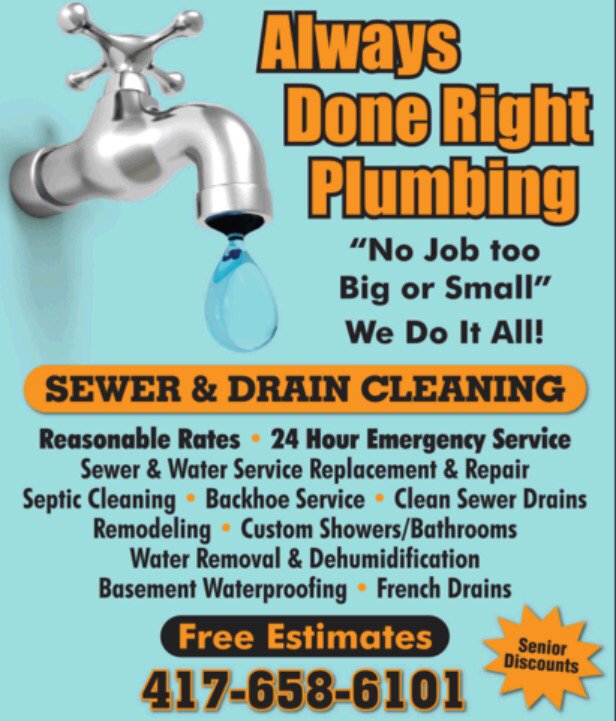 Slide of Always Done Right Sewer & Plumbing