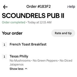 Receipt w/ details Receipt w/ details