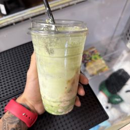 Banana Pudding Matcha Latte Banana Pudding Matcha Latte