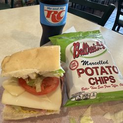 Big Apple Deli - "Small Madison Square Sub Combo" - ham, pastrami, salami, provolone cheese w/Ohio's very own Ballreich's chips and an RC Cola