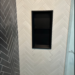 niche added to the shower wall