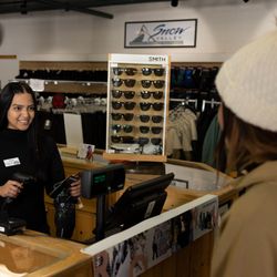 Sports Shop - Snow Valley - Guest interaction at check-out.
