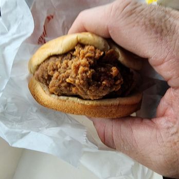 Bojangles - They couldn't give me a complete bun...both breads were the bottom slices. - Fast Food Near Me - Sumter, South Carolina