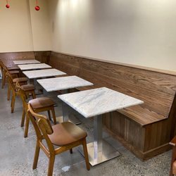 Triangle Repairs - Custom-built wooden banquette seating for Paul & Jack Café in Cary, NC.