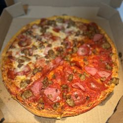 Domino's Pizza - Meatzza (half no cheese)