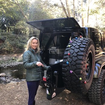 Riverside Campground & Cabins - Angie making an amazing breakfast in the Jeep kitchen! - Campgrounds Near Me - Big Sur, California Riverside Campground & Cabins - Angie making an amazing breakfast in the Jeep kitchen! - Campgrounds Near Me - Big Sur, California