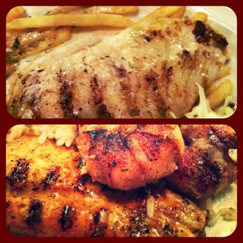 California Fish Grill - garlic butter white fish, blackened trout, and bacon wrapped shrimp. - Seafood Near Me - Brea, California