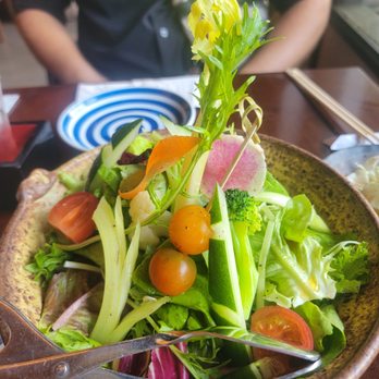 Yakitori Hachibei - Fresh salad, but the dressing was where its at. Mustardy-vinigarette. Drown the lettuce in it first. Very yummy. - Japanese Near Me - Honolulu, Hawaii Yakitori Hachibei - Fresh salad, but the dressing was where its at. Mustardy-vinigarette. Drown the lettuce in it first. Very yummy. - Japanese Near Me - Honolulu, Hawaii