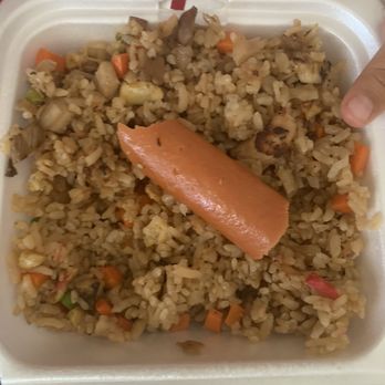 Gulick Delicatessen - Fried rice and shoyu hotdog (too hungry had to take a bite first lol) - Japanese Near Me - Honolulu, Hawaii Gulick Delicatessen - Fried rice and shoyu hotdog (too hungry had to take a bite first lol) - Japanese Near Me - Honolulu, Hawaii