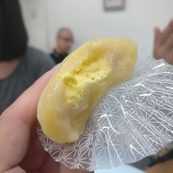 Sasaki Fine Pastry - Inside of mango mochi - Patisserie/Cake Shop Near Me - Markham, Ontario