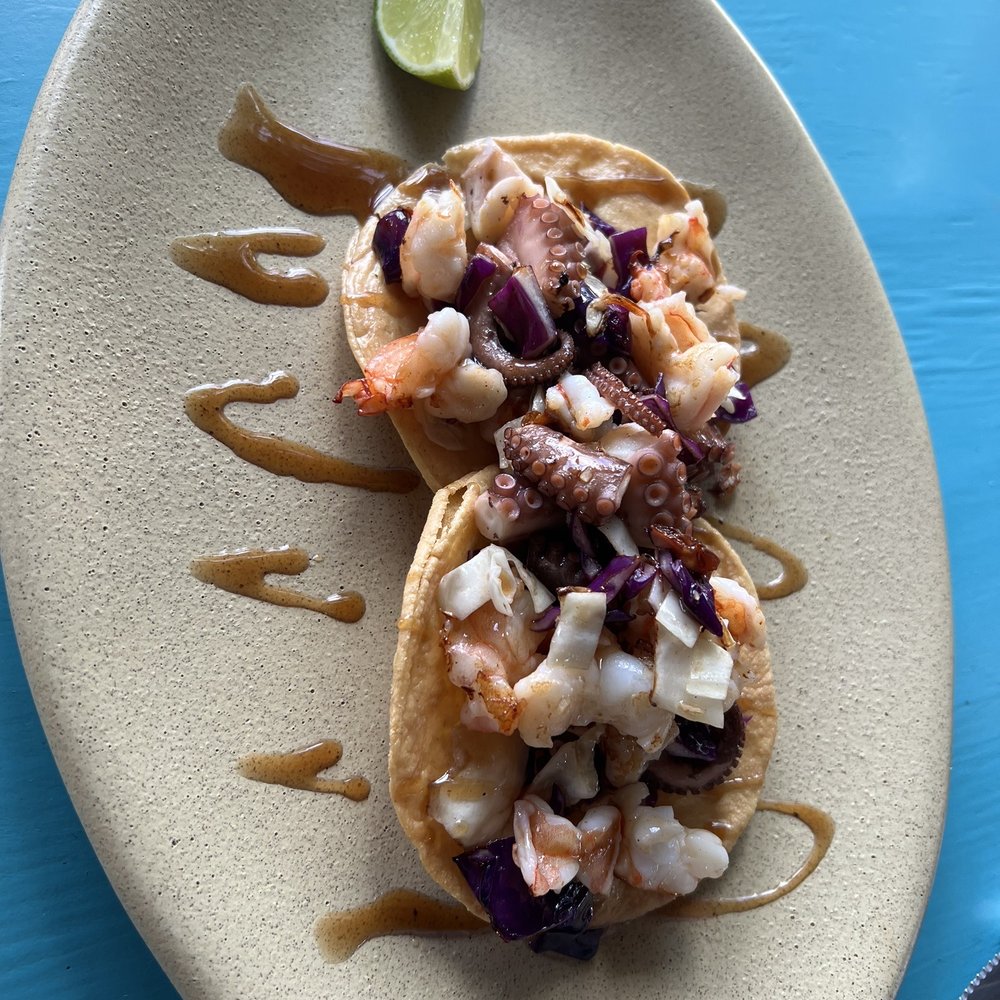 La Coqueta - Pulpo and shrimp tostada - Mexican Near Me - Tulum, ROO