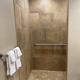 Shower entrance and towel holder