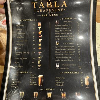 Tabla Indian Restaurant Grapevine - Drink menu - Indian Near Me - Grapevine, Texas Tabla Indian Restaurant Grapevine - Drink menu - Indian Near Me - Grapevine, Texas