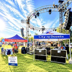 City of Duarte - Duarte Independence Day Celebration, Duarte, California. Families gathered for live music, community entertainment, patriotic festivities