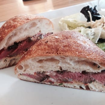 Tender Greens - Marinated backyard steak on a sandwich with side of romaine hearts - New American Near Me - Pasadena, California