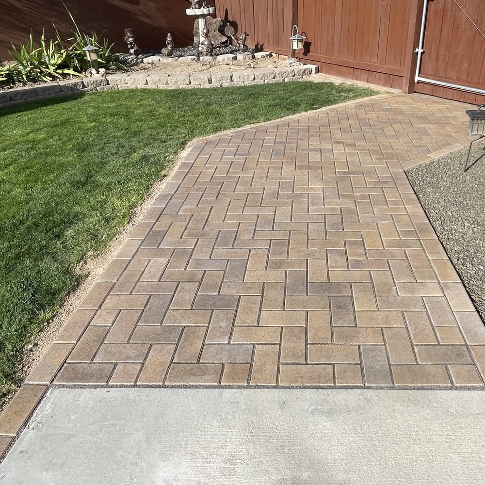 AB Masonry & Landscape - Our wider and safer paver path level with our patio. - Landscaping Near Me AB Masonry & Landscape - Our wider and safer paver path level with our patio. - Landscaping Near Me