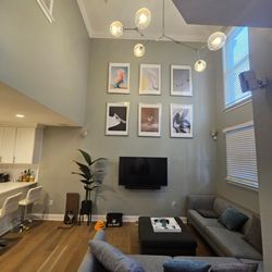 Ali Horwitz Designs - Art and chandelier