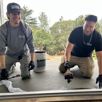 Daddario Roofing - Daddario Technicians Moises and Victor are pros at implementing Westcoat ALX Pro cementitious deck coatings. - Roofing Near Me - Capitola, California Daddario Roofing - Daddario Technicians Moises and Victor are pros at implementing Westcoat ALX Pro cementitious deck coatings. - Roofing Near Me - Capitola, California