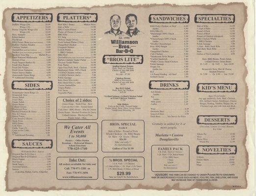 Menu photo 5 Williamson Brothers Bar-B-Q Marietta, GA Menu photo 5 Williamson Brothers Bar-B-Q Marietta, GA