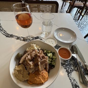 Estia Kitchen - Make your own bowl with chicken shawarma. - Mediterranean Near Me - Savannah, Georgia
