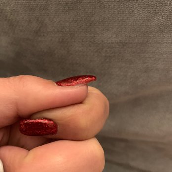 Simply Nail Bar - Nail is coming off and not even painted on the sides. All nails are like this. - Nail Salons Near Me - Brea, California