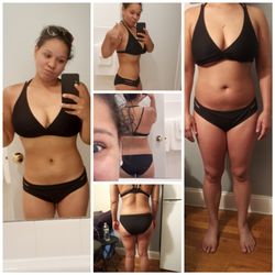 Susan Grosso Fitness and Yoga  - Before is far right and bottom. After 8 weeks is the rest.