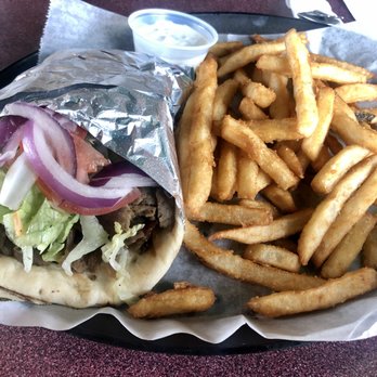 Basil Mediterranean Cafe - Classic gyro with fries - Sandwiches Near Me - Oklahoma City, Oklahoma