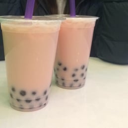 Watermelon and strawberry bubble tea