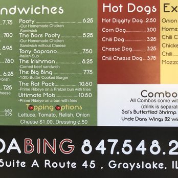 Ba Da Bing Beef Company - Menu - Fast Food Near Me - Third Lake, Illinois