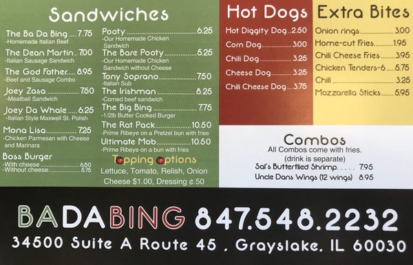 Menu photo 3 Ba Da Bing Beef Company Third Lake, IL