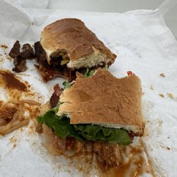 Krisamz kitchen - Smokin Chicken and TriTip sandwiches. Half of each.