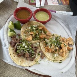Steak street taco and chicken street taco
