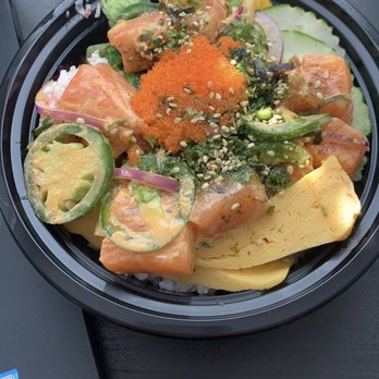 Poke Zone - 2 scoops protein poke bowl (salmon) - Sushi Bars Near Me - Oakland, California