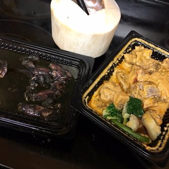 Adobolicious - Adobong pusit (left) and beef kare kare (right) - Filipino Near Me - Fremont, California