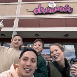 Black licorice ice cream and root beer float. Not seen, my son's birthday cake flavored milkshake.
