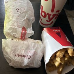 Arby's - Crinkle Fries (Medium), Chicken Slider, Ranch Chicken Wrap