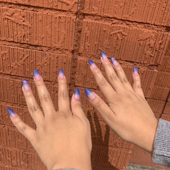 Nails by Liz - Blue pink Ombré - Nail Salons Near Me - Montebello, California