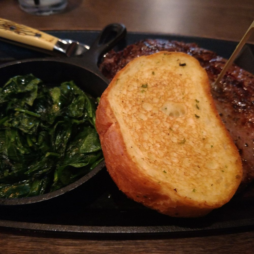 CharBar No 7 - Sauteed spinach, ribeye and garlic bread - Bars Near Me - Mint Hill, North Carolina CharBar No 7 - Sauteed spinach, ribeye and garlic bread - Bars Near Me - Mint Hill, North Carolina