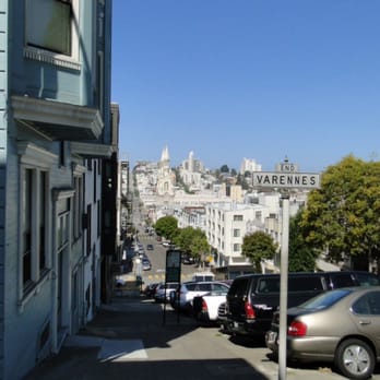 Coit Tower - Looking back on the walk up Filbert Street. - Landmarks & Historical Buildings Near Me - San Francisco, California