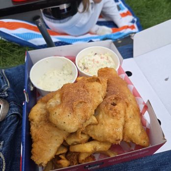 Winston's British Fish N Chips - 4 piece fish, seashore style fries, coleslaw, tartar. - Fish & Chips Near Me - Vancouver, Washington Winston's British Fish N Chips - 4 piece fish, seashore style fries, coleslaw, tartar. - Fish & Chips Near Me - Vancouver, Washington