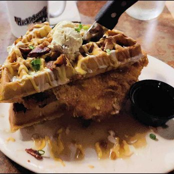 Huckleberry's - Today's breakfast of "Stacked Chicken and Waffle." Such a great southern style breakfast to enjoy in the central California city of Turlock! - Coffee & Tea Near Me - Turlock, California