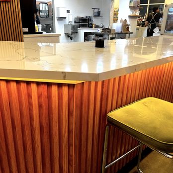Qamaria Coffee - Bar seating with outlet. - Coffee & Tea Near Me - Fullerton, California
