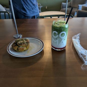 Coma Coffee Roasters - Strawberry Matcha (Seasonal), Pesto & Parm Focaccia - Coffee Roasteries Near Me - Richmond Heights, Missouri Coma Coffee Roasters - Strawberry Matcha (Seasonal), Pesto & Parm Focaccia - Coffee Roasteries Near Me - Richmond Heights, Missouri