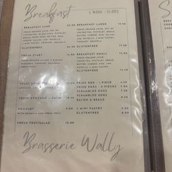 Tea-room Wally - English menu